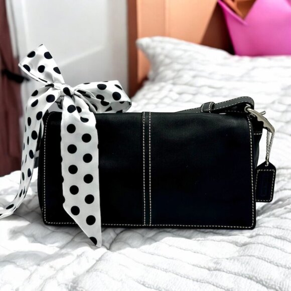 ⭐️SOLD⭐️ Y2K COACH #9848 Legacy Convertible Black Leather Crossbody/Shoulder Bag - Picture 1 of 15
